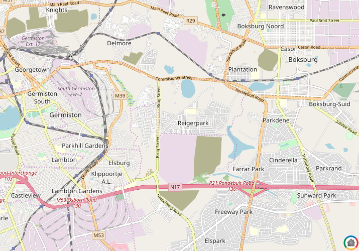 Map location of Reiger Park
